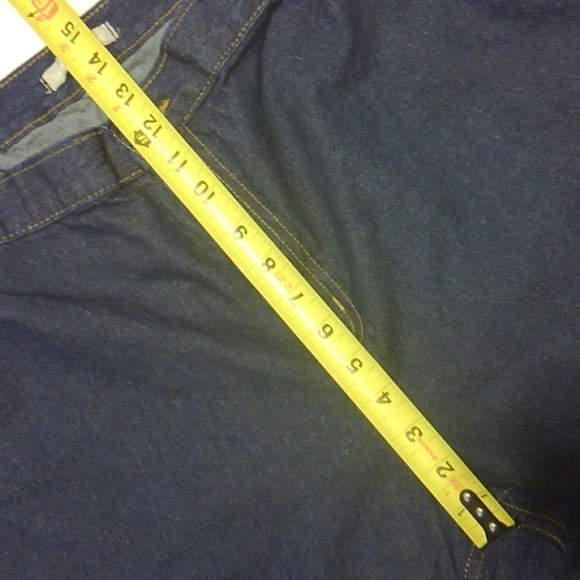 Woman Within Cotton Denim Blue Jeans with Elastic Waistband Inserts 22W - Picture 3 of 8